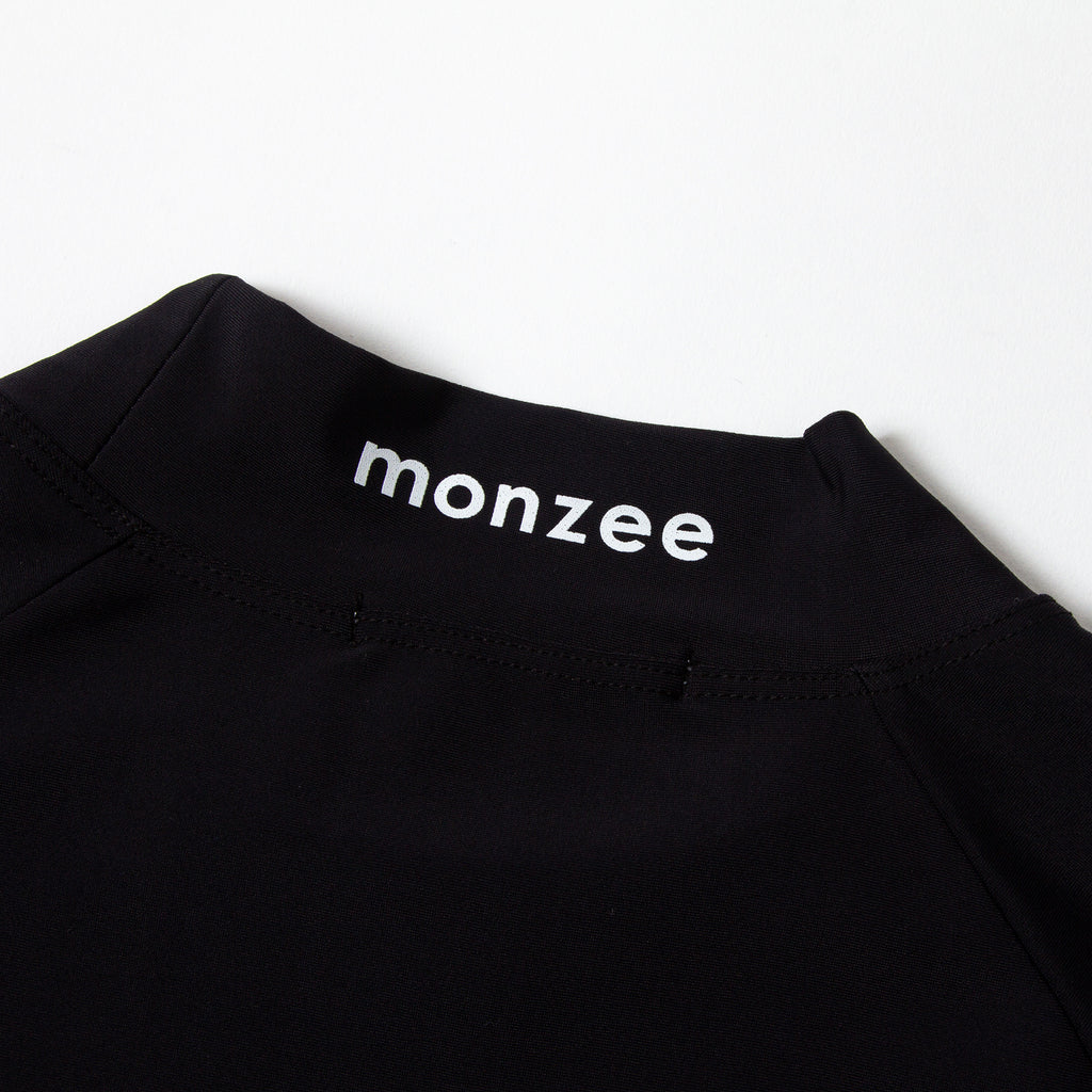 monzee タイトフィットモックネック -ブラック