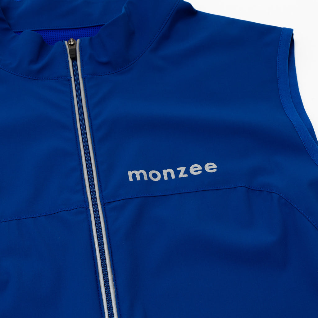 monzee ジップベスト ブルー