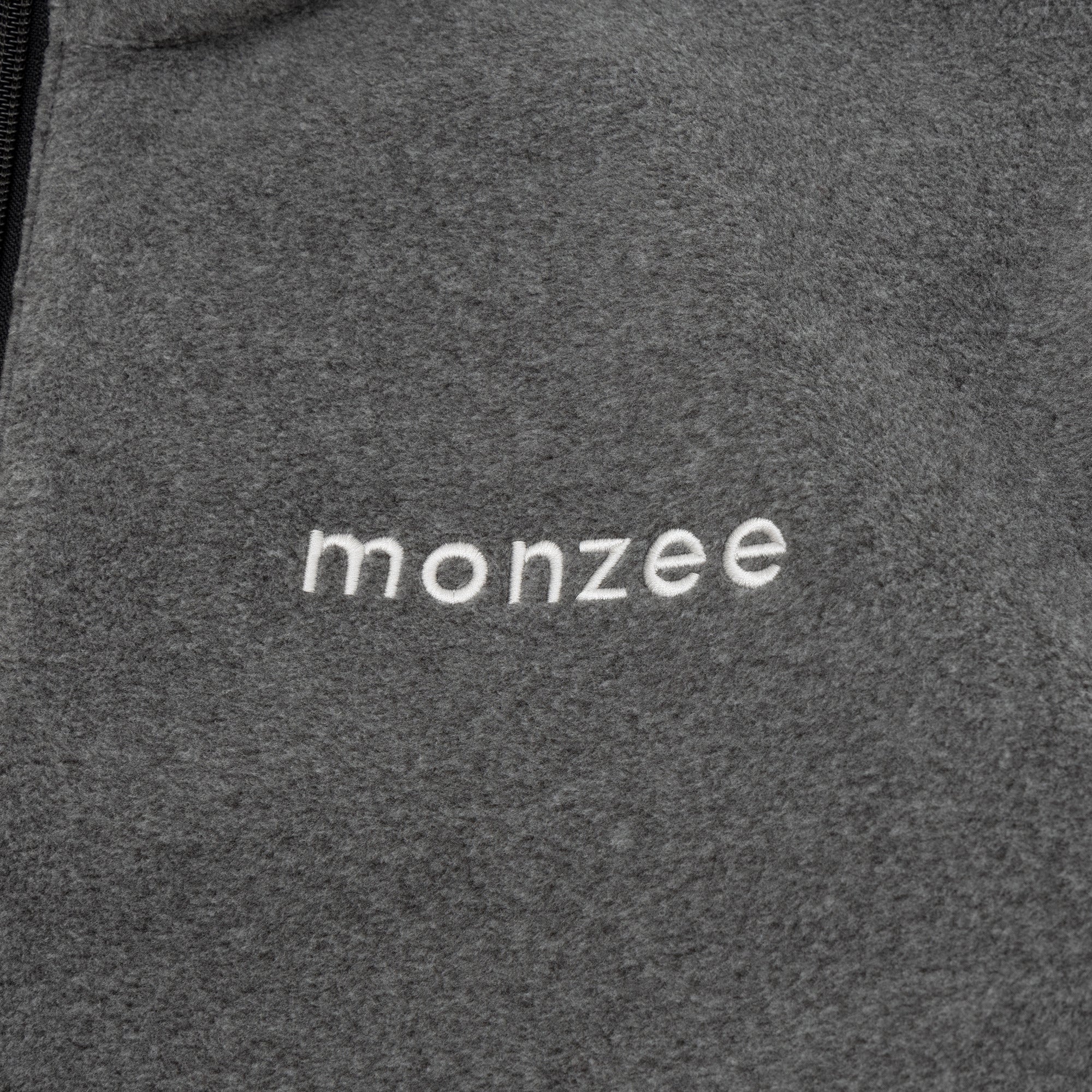 monzee リバーシブル ハーフジップフリース グレー