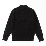 ハーフジップカシミヤミックス - グレー
