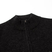 ハーフジップカシミヤミックス - グレー
