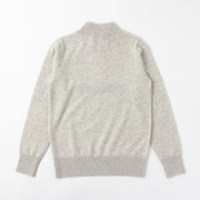 ハーフジップカシミヤミックス - Lグレー