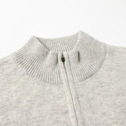 ハーフジップカシミヤミックス - Lグレー