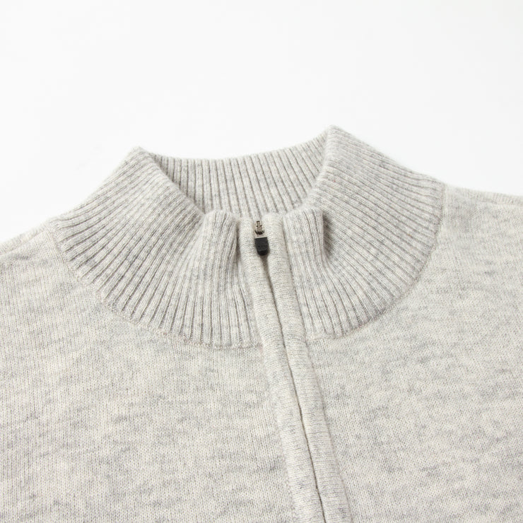 ハーフジップカシミヤミックス - Lグレー