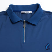 Zip Up Rib Polo Navy（Mのみ）（60％off）