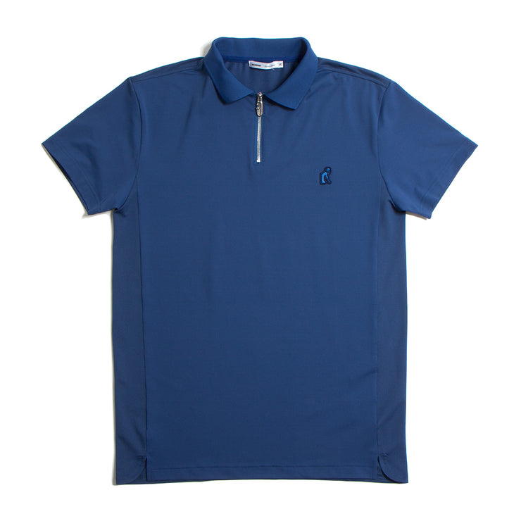 Zip Up Rib Polo Navy（Mのみ）（60％off）