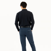 Mock-Neck Long Navy