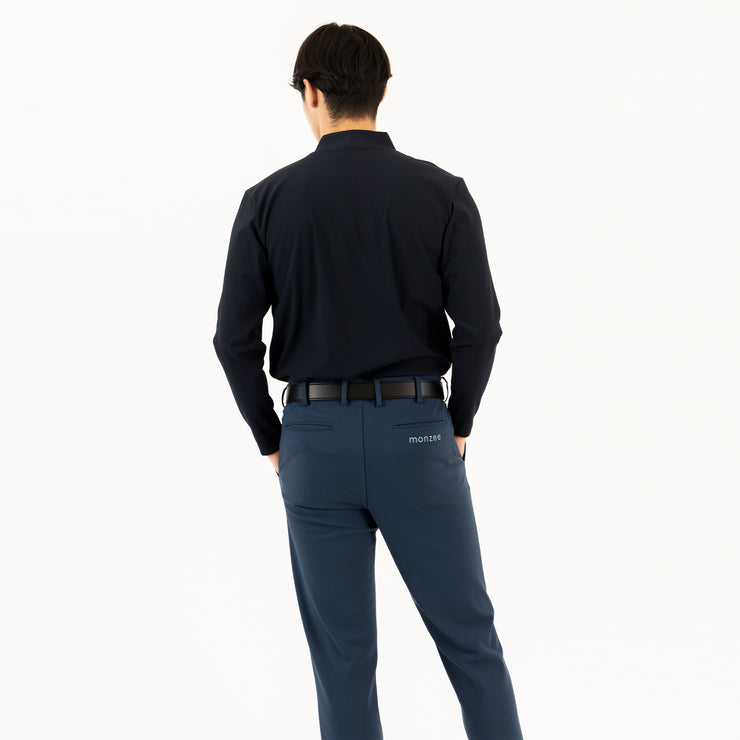 Mock-Neck Long Navy