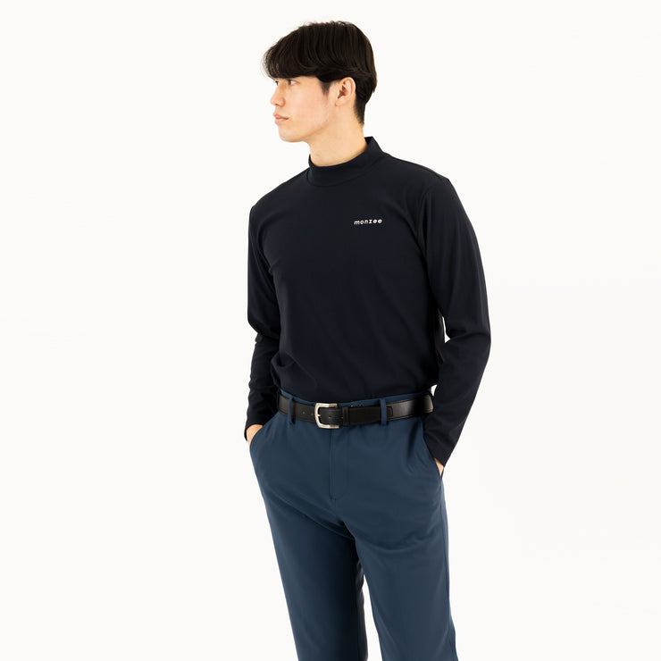 Mock-Neck Long Navy