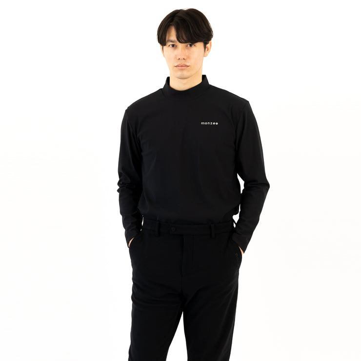 Mock-Neck Long Black