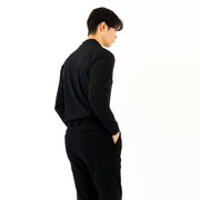 Mock-Neck Long Black